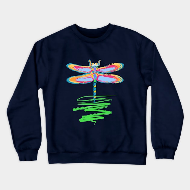 Dragonfly Crewneck Sweatshirt by evisionarts